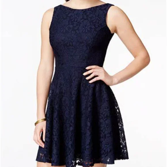 Speechless Dresses | New Speechless Navy Blue Sleeveless Lace Dress | Color: Blue | Size: Xl | Simplyfashionly's Closet
